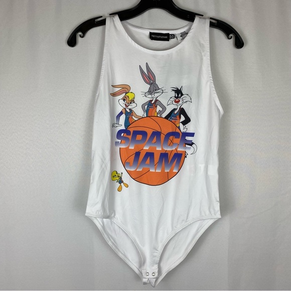 NWT Pretty Little Thing Space Jam Printed Racer Bodysuit - Picture 6 of 10